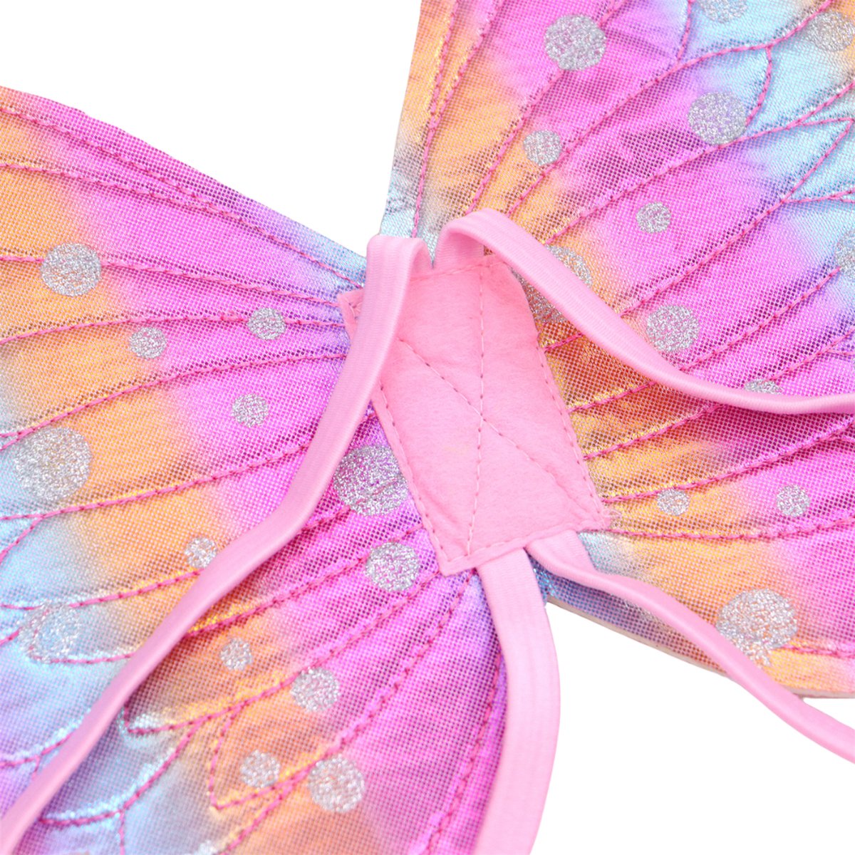 Joya Kids® Regenboog tutu met Vleugels en Staf | Tover fee Verkleedset voor Meisjes | Tutu verkleedkleding | Prinsessencape | Cape Set | Unicorn | Meisje Verkleedset | Carnvalskleding Halloween Meisjes | Met Staf, Vleugels en Tutu | Metallic Roze — afbeelding 9