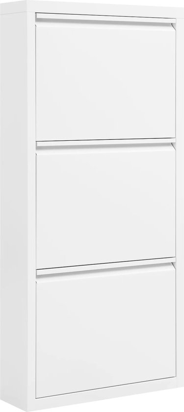 Pisa schoenenkast wit metaal met 3 vakken - set van 3 Pisa schoenenkast wit metaal met 3 vakken - set van 3