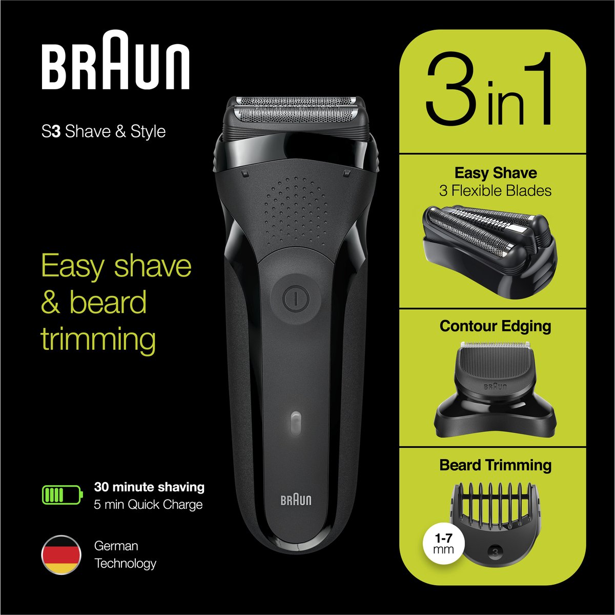 Braun Series 3 300BT - Scheerapparaat - opzetstukken -