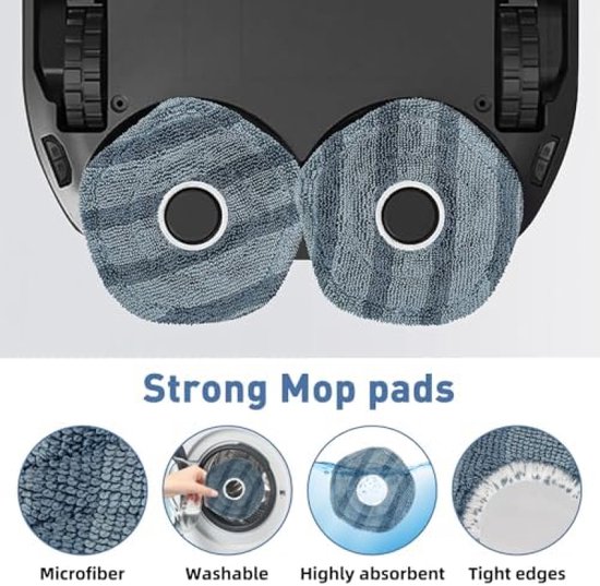 Set Van 18 Accessoires Geschikt Voor De Eufy X10 Pro Omni Robotstofzuiger Inclusief 1 Rolborstel 2 Filters 6 Dweilpads 4 Zijborstels 4 Stofzakken En 1 Reinigingsborstel Voor Optimale Reinigingspr