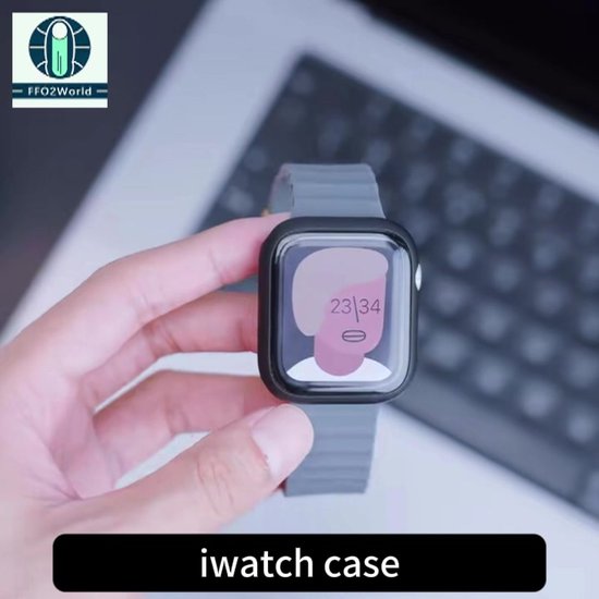 Stravo Case / Hoesje voor Apple Watch Series 9/8/7 41mm – Full Cover TPU met Screenprotector – Transparant