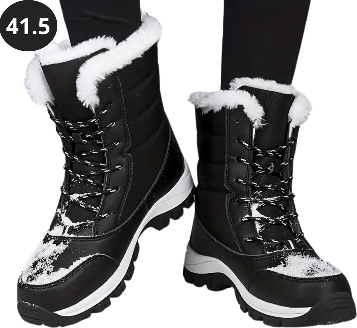 Nivard Snowboots Sneeuwschoenen Sneeuwboots Dames Wintersport Ski Skischoenen – 41.5 Hoog Zwart