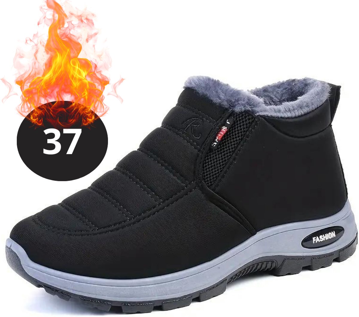 Nivard Snowboots Sneeuwschoenen Sneeuwboots Dames Wintersport Ski Skischoenen – 37 Zacht Zwart