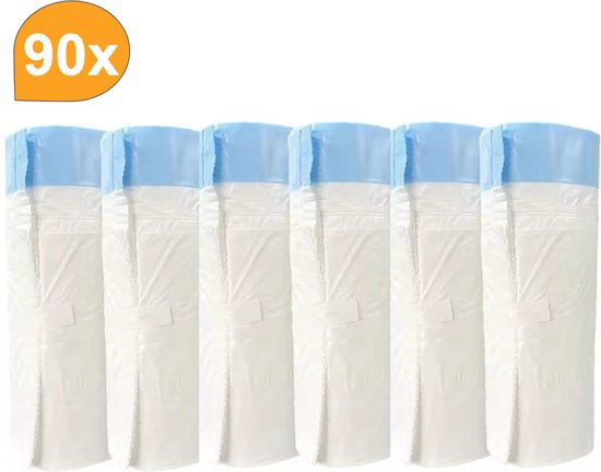 6 rollen zakken voor Kattenbak Zelfreinigend - Automatische kattenbakzakken - 15 stuks per rol - 45×50CM
