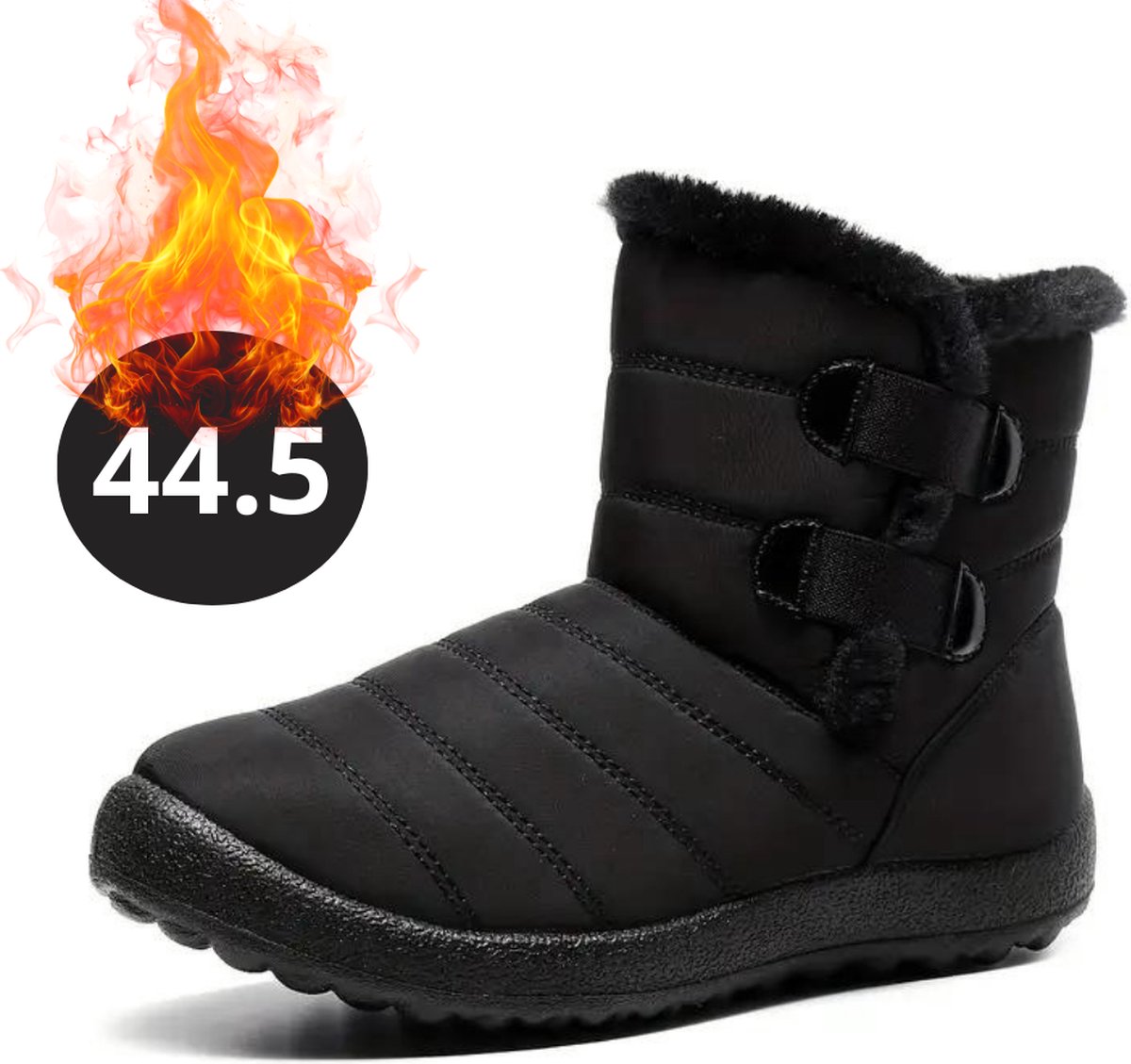Nivard Snowboots Sneeuwschoenen Sneeuwboots Dames & Heren Wintersport Ski Skischoenen – 44.5 stevig Zwart