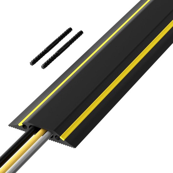 Vloerkabelbescherming, flexibele op maat te snijden pvc-kabelbescherming, zelfklevende bodemkabelafdekking, bodemkabelgoot, beschermt kabels en voorkomt struikelvallen, 50 mm x 1 m, grijs