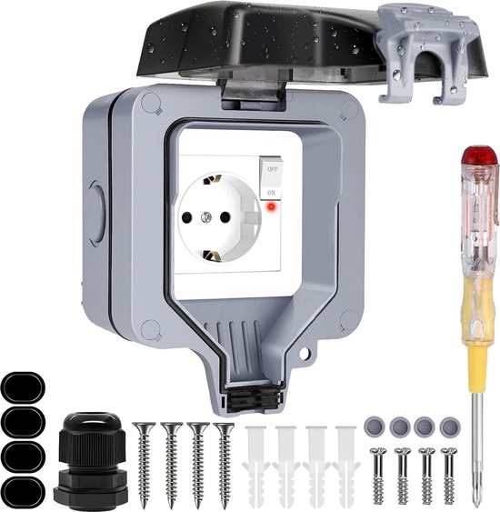 Perel Buitenstekkerdoos, 3 stopcontacten type E met klapdeksels, CEE plug, 3 m neopreenkabel H07RN-F 3G2.5, IP44 spatwaterdicht, geschikt voor tuin, werkplaats en bouwplaats, zwart-blauw Perel Buitenstekkerdoos, 3 stopcontacten type E met klapdeksels, CEE plug, 3 m neopreenkabel H07RN-F 3G2.5, IP44 spatwaterdicht, geschikt voor tuin, werkplaats en bouwplaats, zwart-blauw