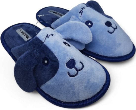 Blauwe puppy pantoffels maat 35 sloffen voor jongens meisjes kinderpantoffels. bol