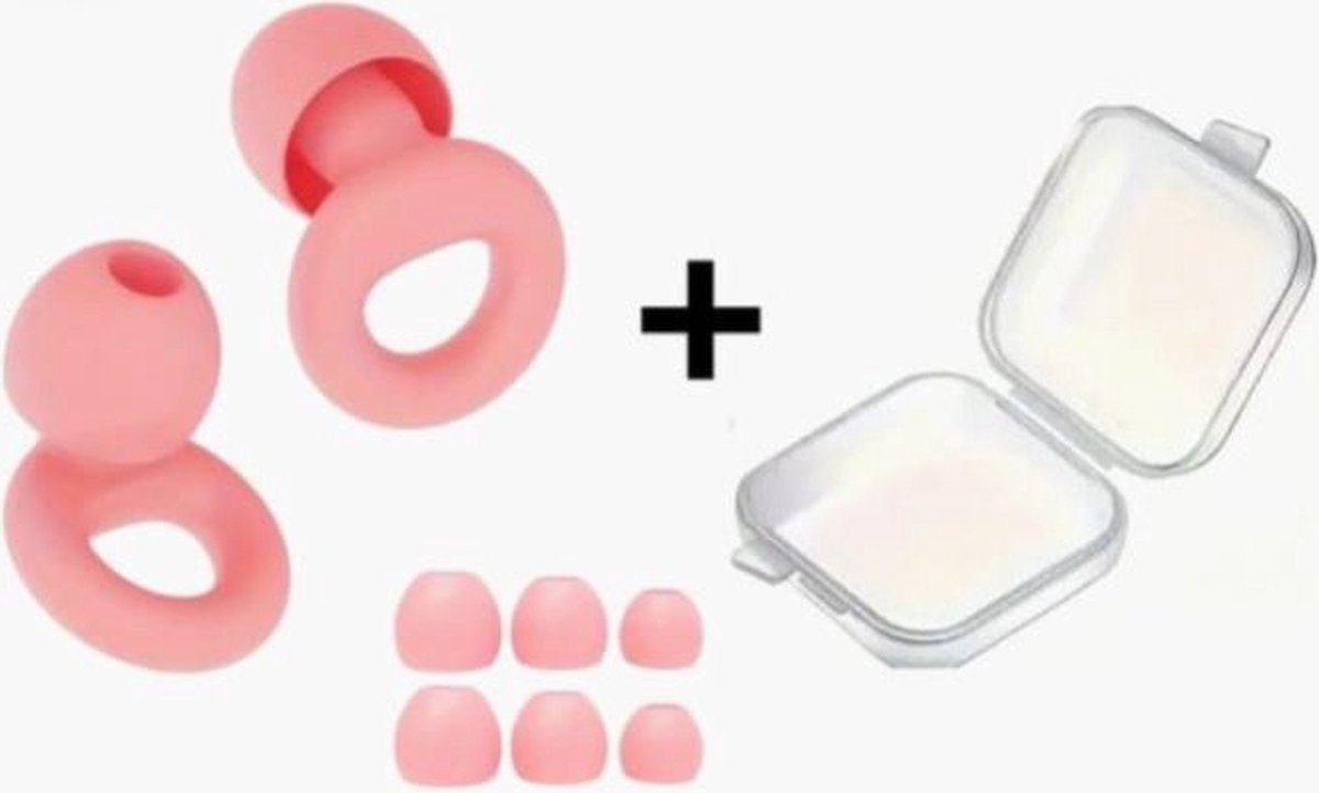 Goedkoopste Oordopjes Sport - Loop Earplugs Quiet - Reizen - Overprikkeling - Loop Earplugs - Roze - SNR 26 dB Demping - Inclusief Opbergdoosje - Festival Oordopjes - Herbruikbare Gehoorbescherming - Siliconen voor Slaap en Gevoeligheid - 8 Dop
