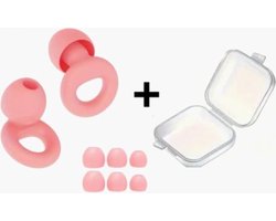 Oordopjes Sport - Earplugs - Reizen - Overprikkeling - Earplugs - Roze - SNR 26 dB Demping - Inclusief Opbergdoosje - Festival Oordopjes - Herbruikbare Gehoorbescherming - Siliconen voor Slaap en Gevoeligheid - 8 Dop