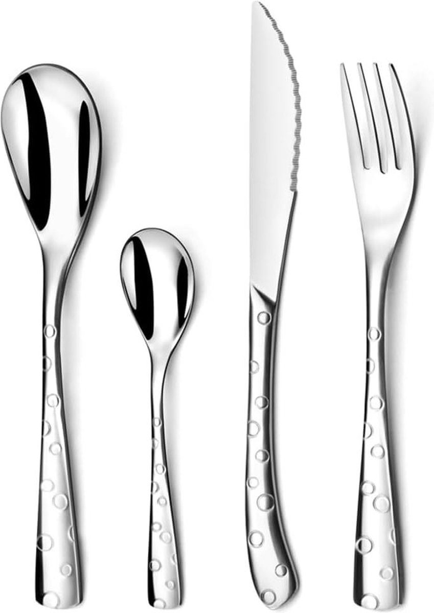 24-delig Bestekset Flocon - Luxe RVS Bestek Set met Koffer