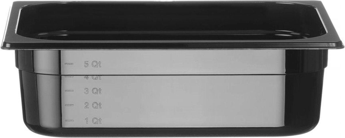 HENDI Gastronorm container – polycarbonaat – 6,5L – zwart – 325x265x100 mm