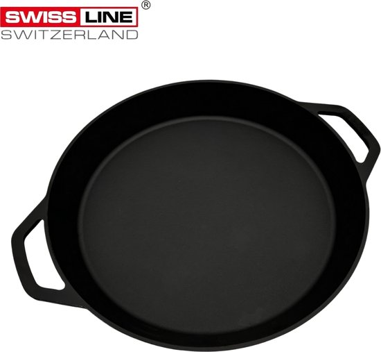 Swiss line Switzerland gietijzer - koekenpan - PFAS vrij - 40cm - zonder steel - Paellapan