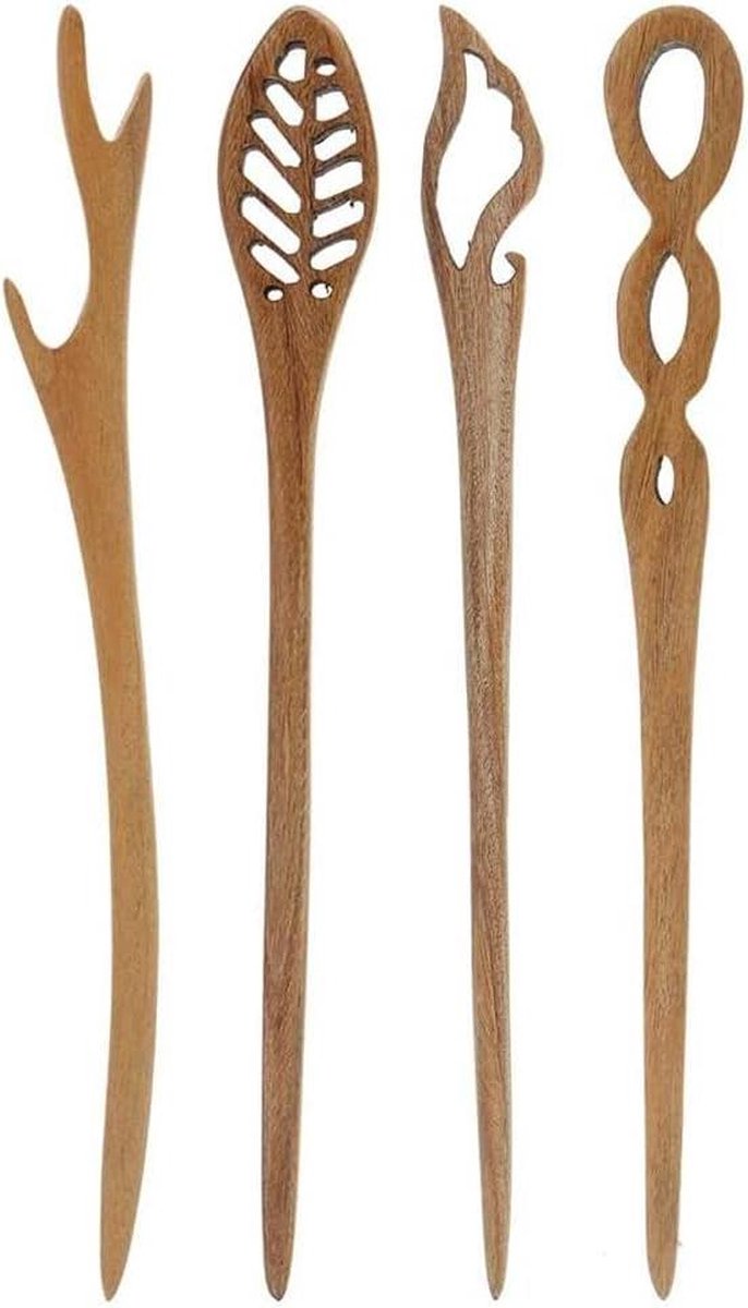 Vintage houten haarstokken antieke Chinese haarspelden houten hoorn vork pen haarclips Chignon houder