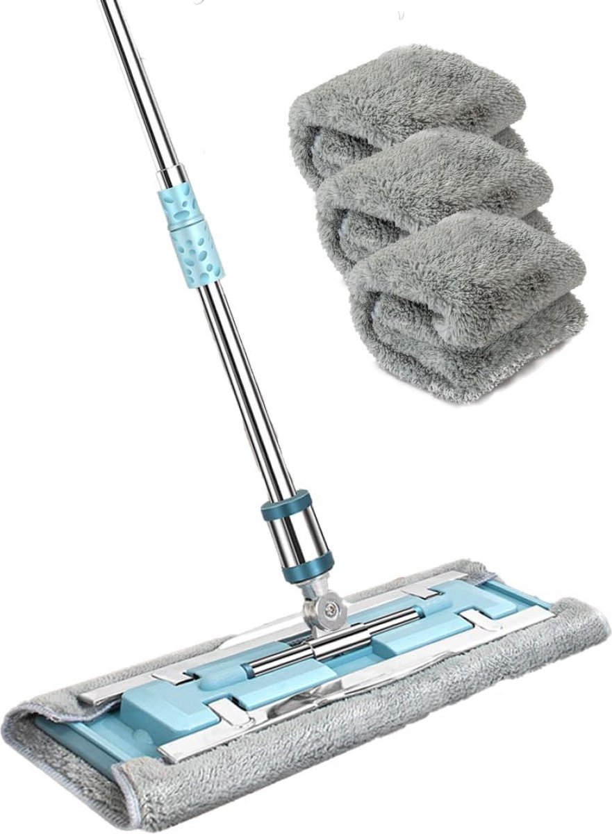 Goedkoopste Metalen draaischarnier 360° draaibare mop Telescopische stalen steel Kwaliteitsklemmen Microvezel Laminaat Tegels Plinten Zilver