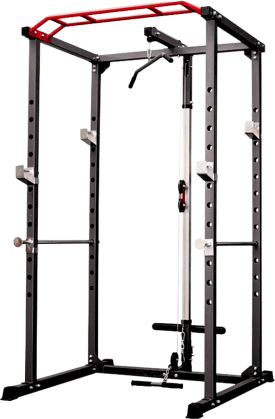 Foto: Ph fitness multifunctioneel squat rack squatrek voor halter met gewichten pull up bar en dip bar lat pulley power rack home gym voor fitness en sport thuis krachtstation