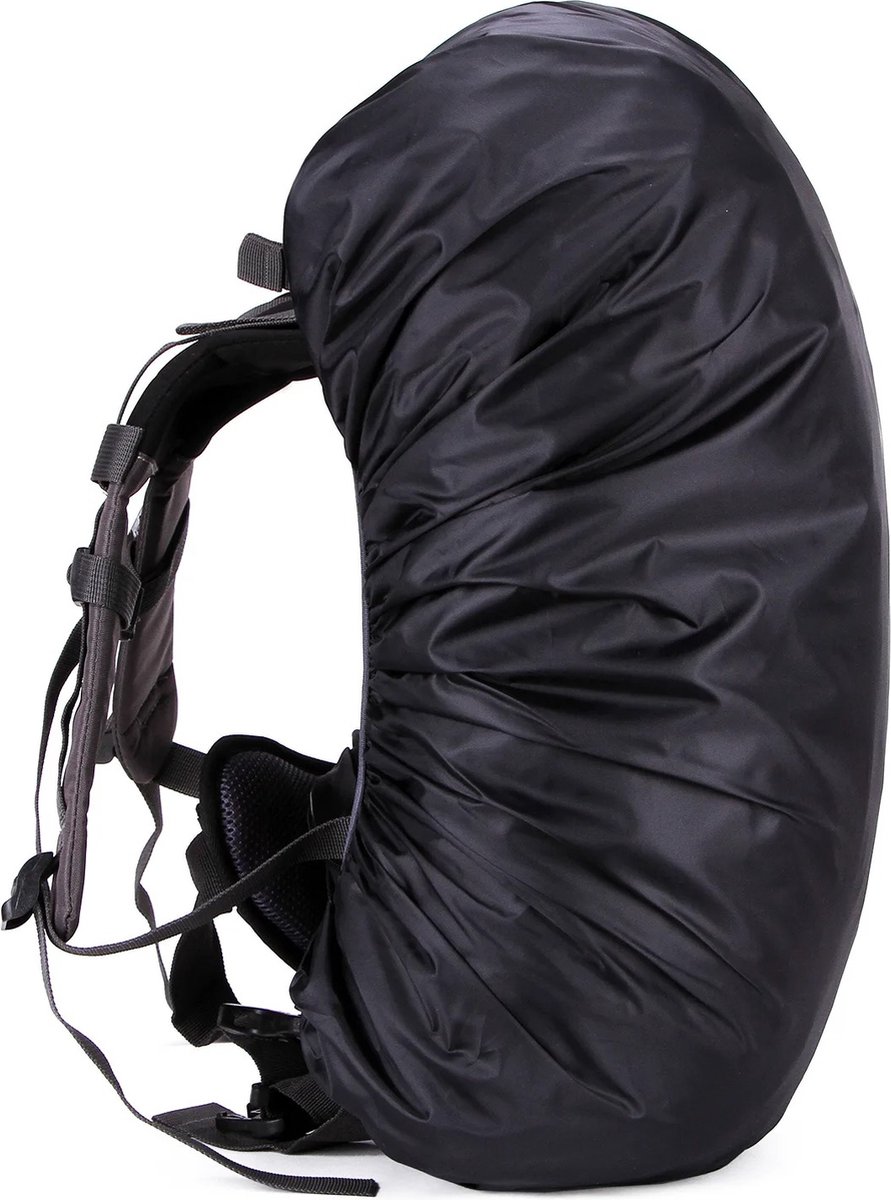 WiswGoods Premium Regenhoes Backpack 15 t/m 25 Liter - Regen Hoes Rugzak - Beschermhoes Rugzakken Waterdicht - Outdoor - Zwart
