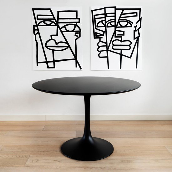 Table à manger Flute ronde Zwart