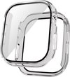 Twee transparante hoesjes met screenprotector, geschikt voor Apple Watch 46mm.