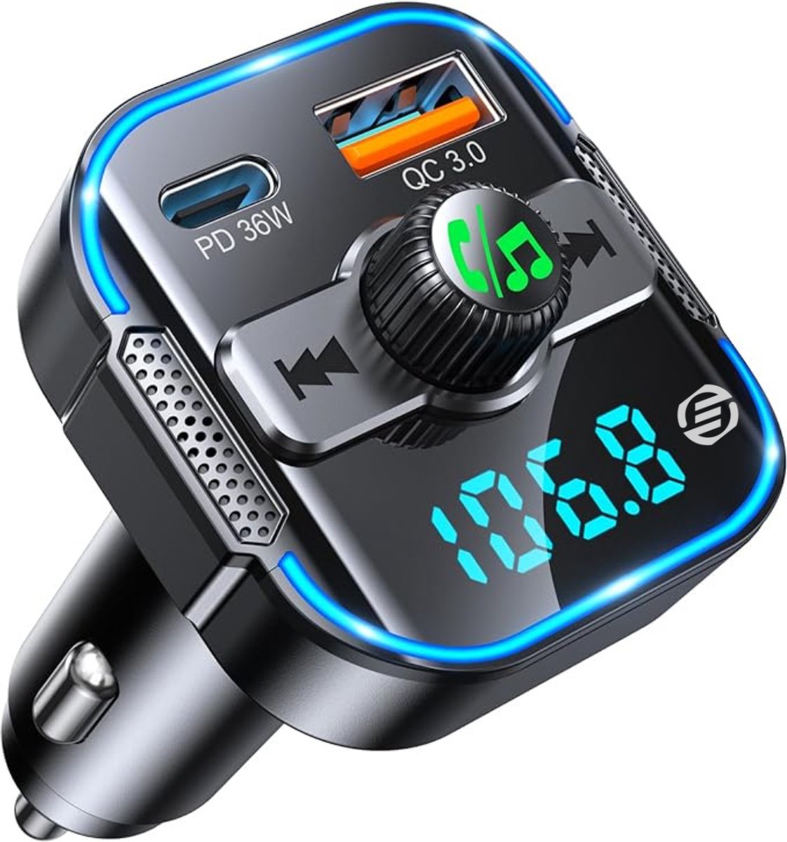 Equivera FM-Transmitter - FM-Transmitter - Auto Transmitter - Transmitter Bluethooth - Autolader - Snellader Auto - Bluetooth - Autoradio - Handsfree - Autoaccessoires