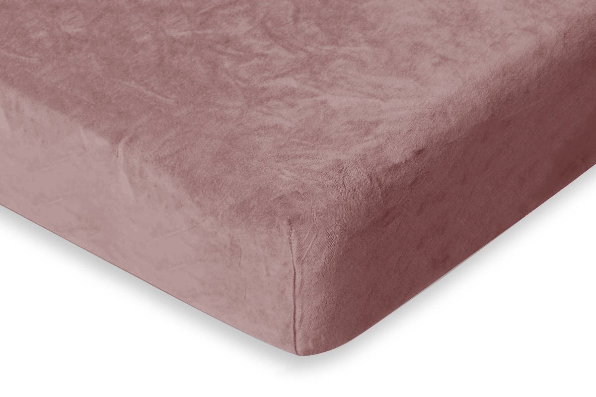 Eleganzzz Hoeslaken 200 gr/m2 Hoogwaardig Flanel Fleece 35cm Hoekhoogte - Old Rose - 160x200 - Hoeslakens - Lits Jumeaux - Fluffy Hoeslaken