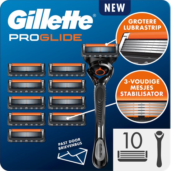 Foto: Gillette proglide 1 scheermes voor mannen 10 scheermesjes brievenbusverpakking