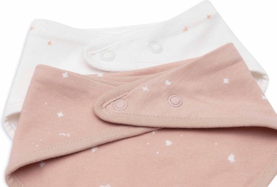 Jollein - Slab Bandana - Katoen - Slabbetjes Baby - 2 Stuks - Twinkling Wild Rose - 2 Stuks van Jollein — afbeelding 3