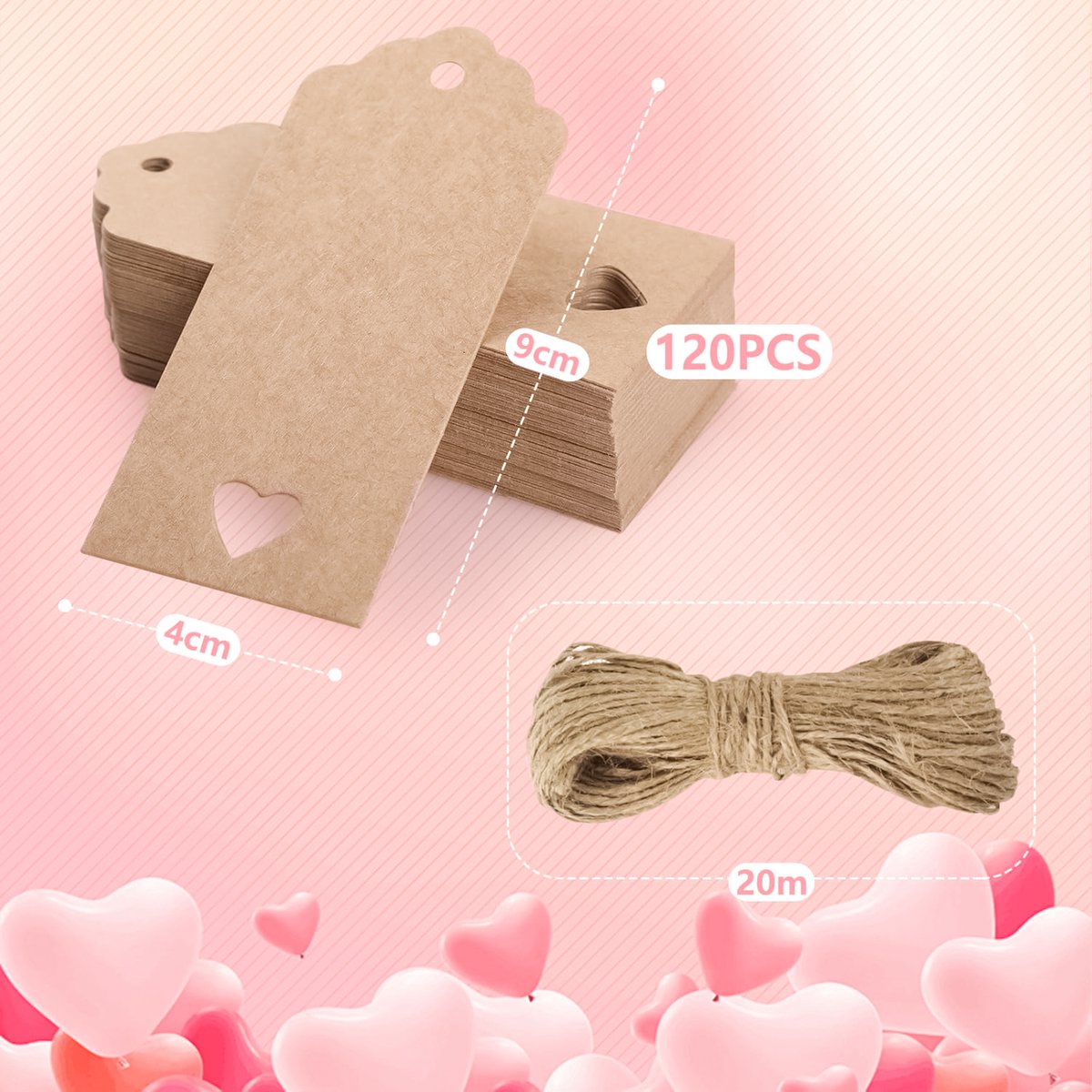 200PCS Papier Kraft Étiquettes,Étiquettes-Cadeaux Étiquettes Kraft