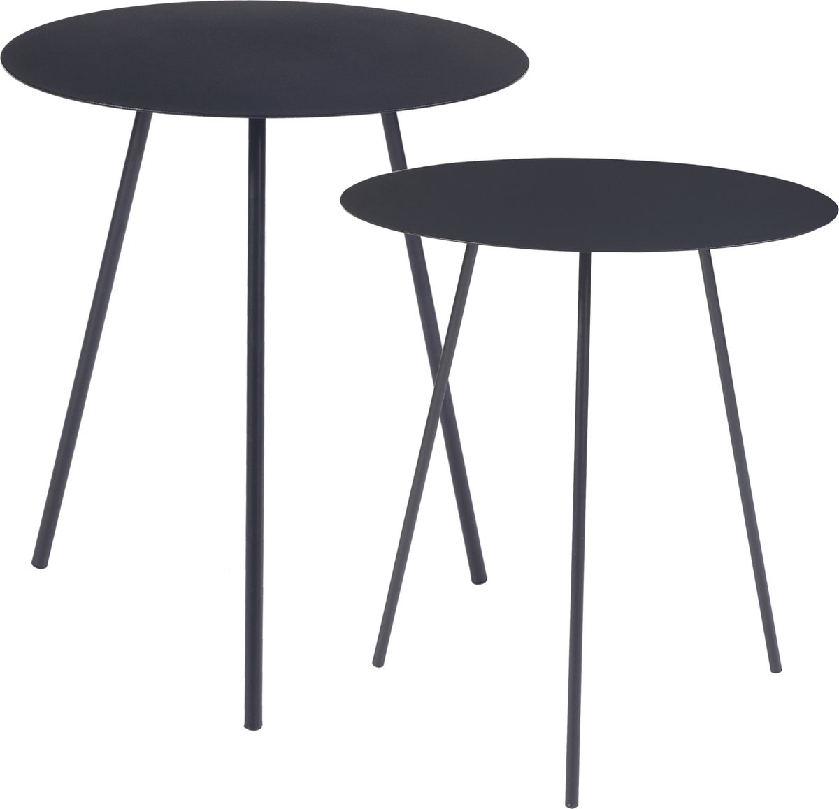 Bijzettafel Sula set van 2 zwart [en.casa]