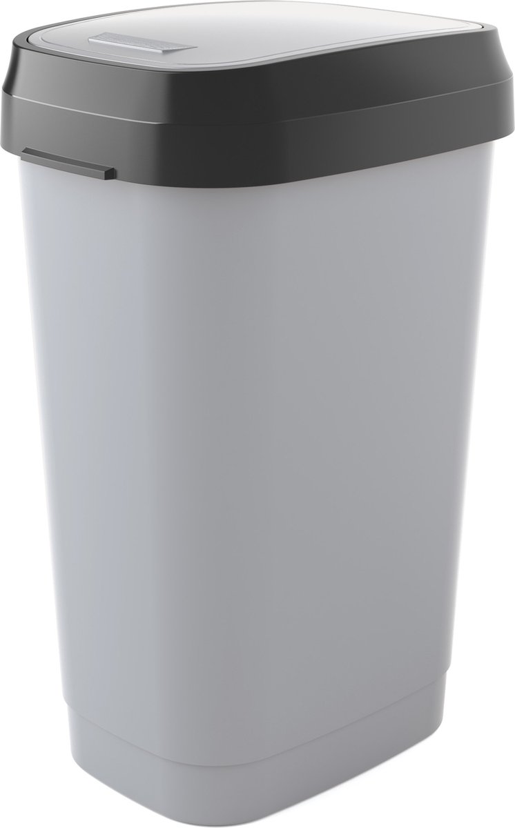 Goedkoopste Kis Dual Swing Prullenbak L - 50L - grijs