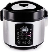 Bol.com Multifunctionele Rijstkoker – Met Stomer – Slowcooker – Slimme Mechanische Multicooker – Duurzaam – 1L – Zilver aanbieding