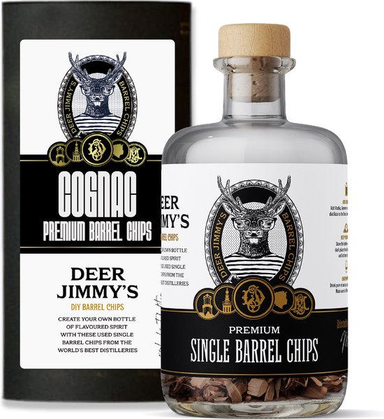 Deer Jimmy's® Make Your Own Cognac - Franse Cognac European Oak - Rijp je eigen drank met houtsnippers van een gebruikt whisky vat