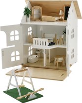 Mobilier Salle De Bain Pour Poupée Mannequin - 8 Pièces En Bois | Douche, Lavabo, Toilettes, Coiffeuse | Jeu D'imitation Dès 3 Ans - 3