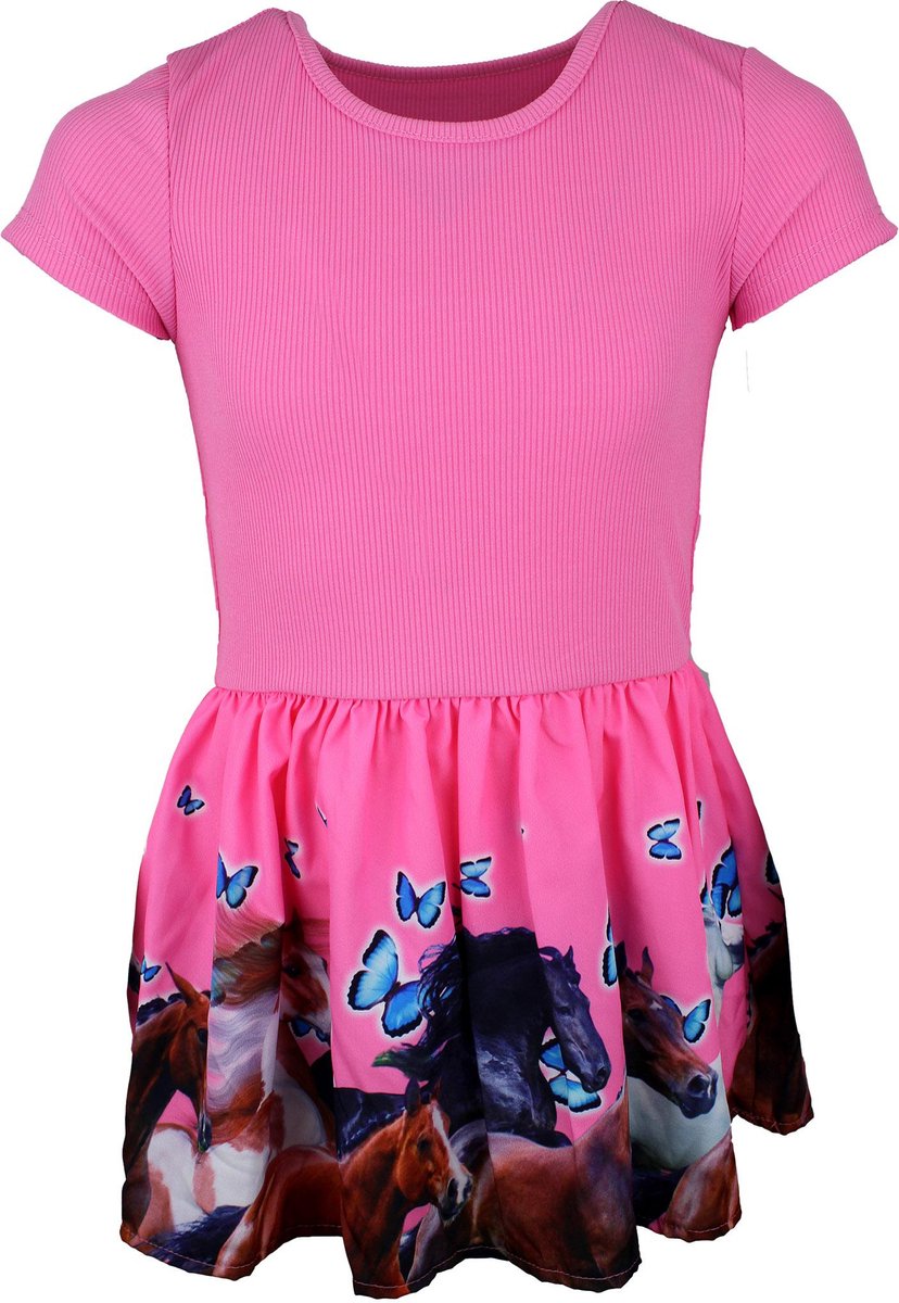 S&C Jurkje Paardjes roze limited Kids & Kind Roze - Maat: 86/92