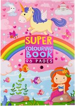 Kleurboek Prinsessen - Super Colouring Book - Kleurboek Meisjes - Kleurboeken voor Kinderen - Leren Tekenen - Kleurplaten - Tekenen Kinderen - 96 Pagina's - 21 x 29,7 cm - Vanaf 5 Jaar