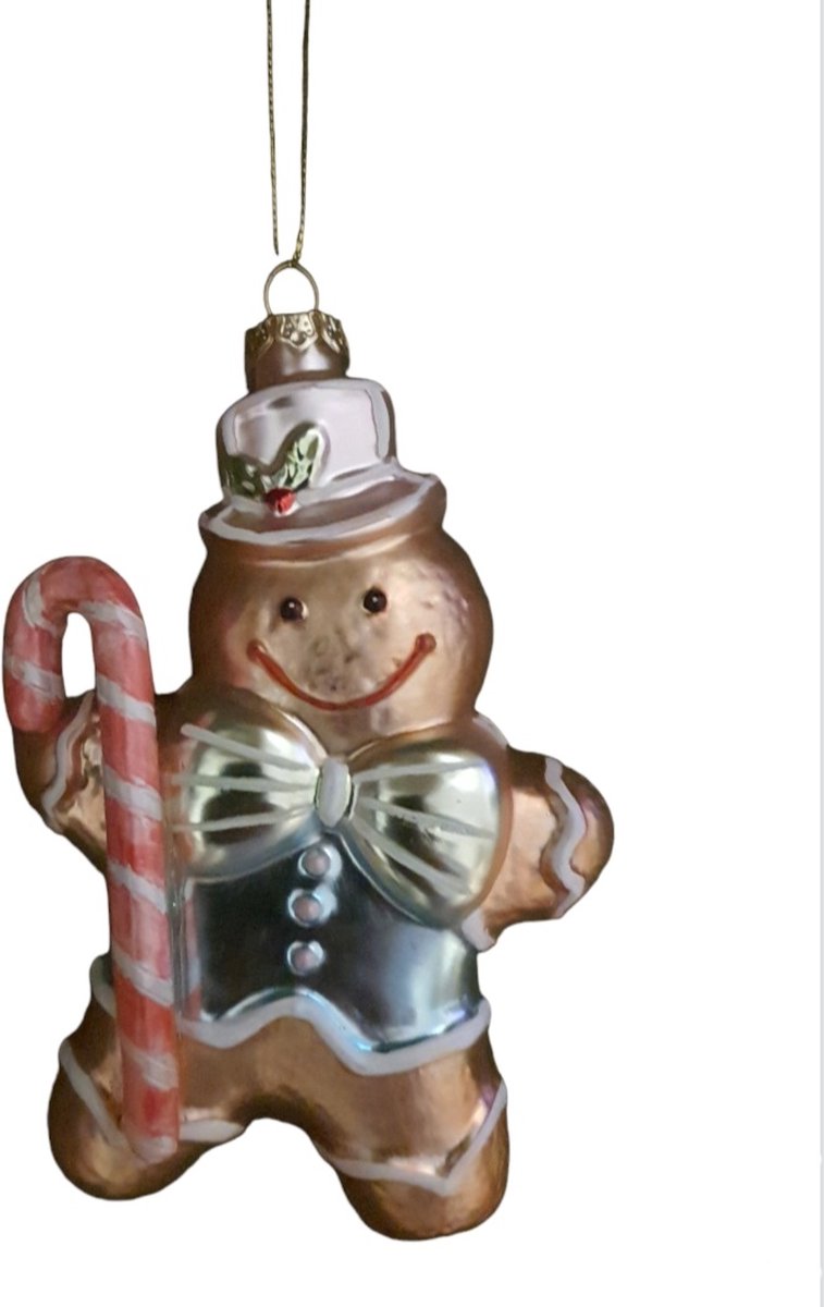 House of Seasons 2 STUKS Kersthanger Peperkoek met snoep L8xB3,5xH12,5cm