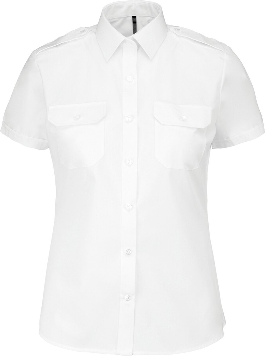 Kariban Damespilootoverhemd korte mouwen K504 - White - S