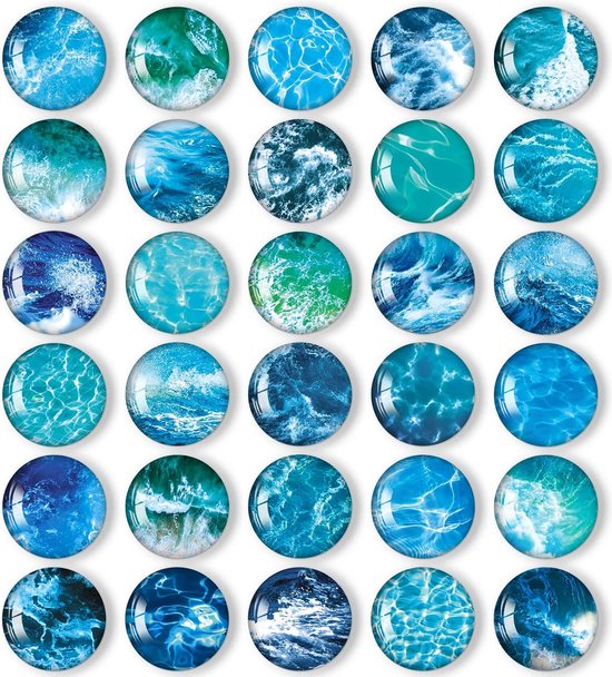 SOSMAR - Set van 24 koelkastmagneten, decoratieve glazen