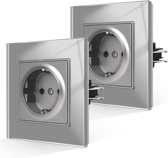 Inbouw Schuko-stopcontact met klauwen - Enkel stopcontact - Geharde
