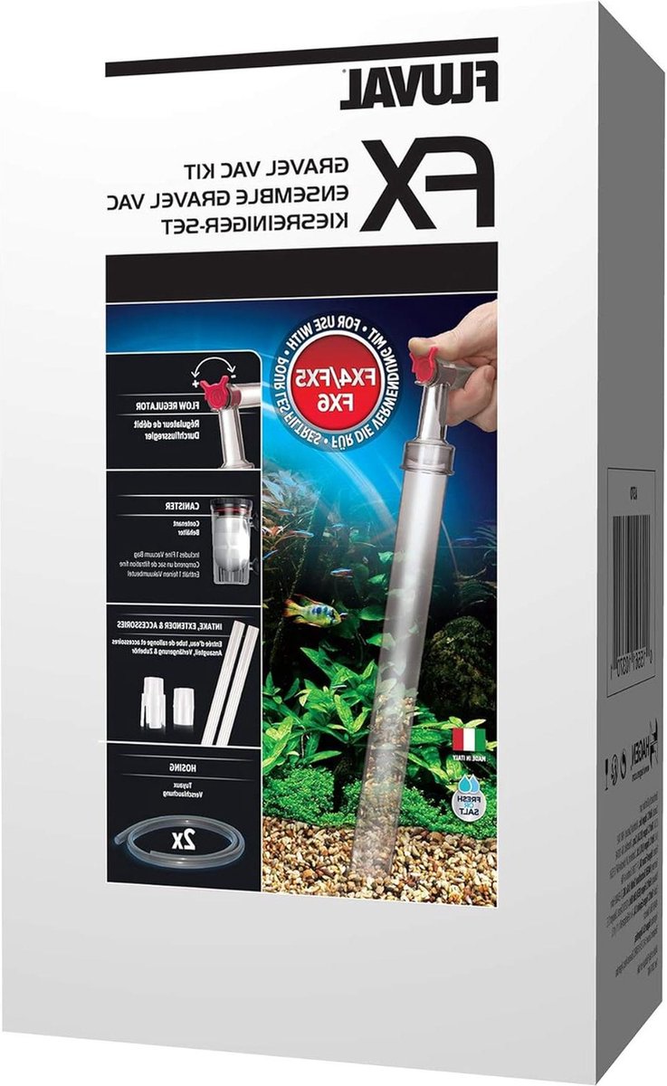 Kiesreiniger set voor buitenfilter FX4 FX5 en FX6 met waterafvoerslang