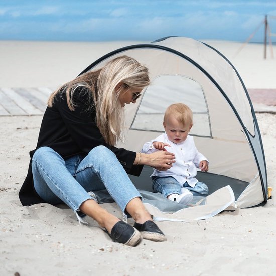 Pop-up strandtent voor kinderen en baby's - uv-bescherming 50+ - draagbare werptent - crème Beach Tent van POP — afbeelding 4