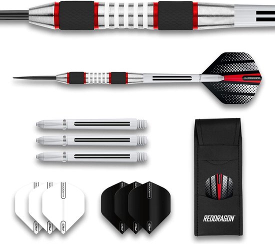 Red Dragon Evos Dartpijlen 24 gram tungsten - professionele stalen dartset met flights, shafts en etui van Red Dragon — afbeelding 5