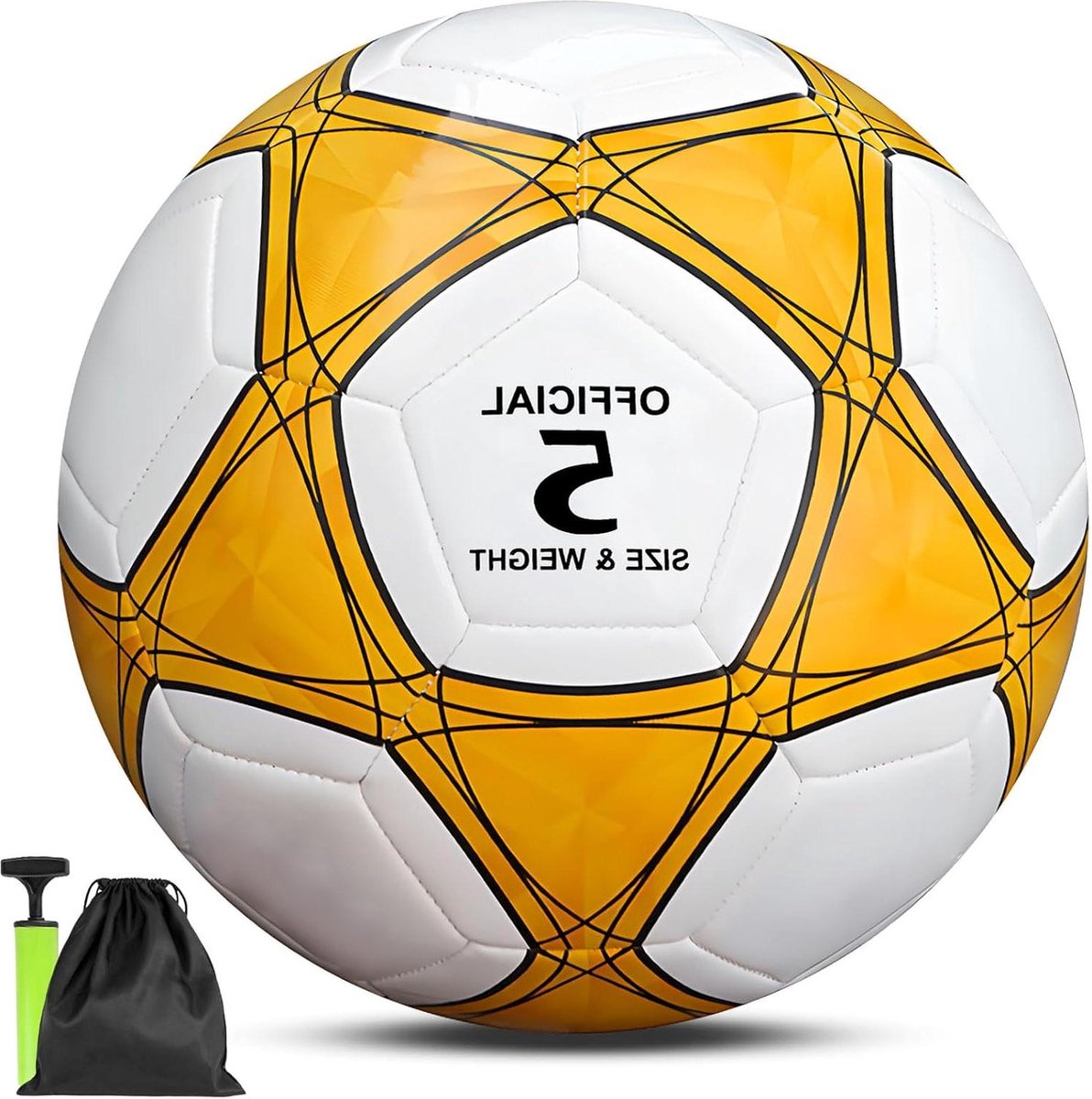 Voetbal maat 5 kinderwedstrijd - waterdichte sportvoetballen - trainingsbal voor tieners en volwassenen met net en luchtpomp