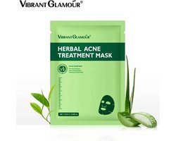 VIBRANT GLAMOUR - Herbal Acne Behandeling Masker Box 5 stuks - Acne - Behandelingen tegen acne - Tegen Puistjes - Anti acne Collageen- Stop Ontstekingsreacties en Bestrijd Bacteriën