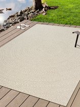 The Carpet Kansas – Tapis robuste d'intérieur et outdoor avec aspect jute naturel, résistant aux intempéries, adapté pour terrasse et jardin, Crème, 160 x 230 cm