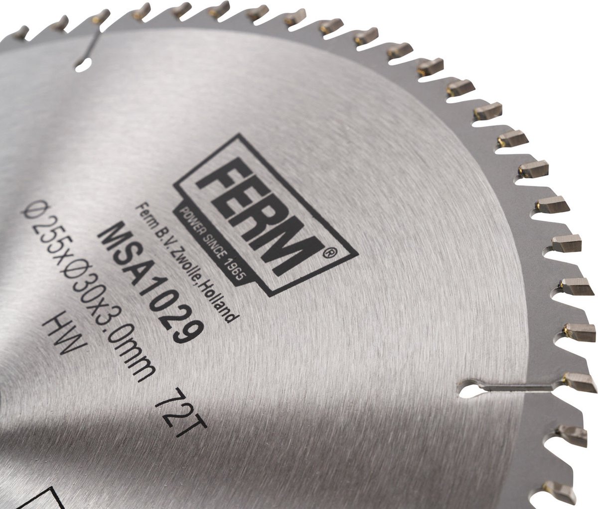 FERM - MSA1029 - Zaagblad - 255x30/16mm - T72 - TCT tanden - Diameter: - 255mm - Asgat: - 30mm - 16mm - Universeel - Voor zagen van - Hout - Zeer geschikt voor - MSM1038 - MSM1040 - Radiaal afkortzaag – foto 2