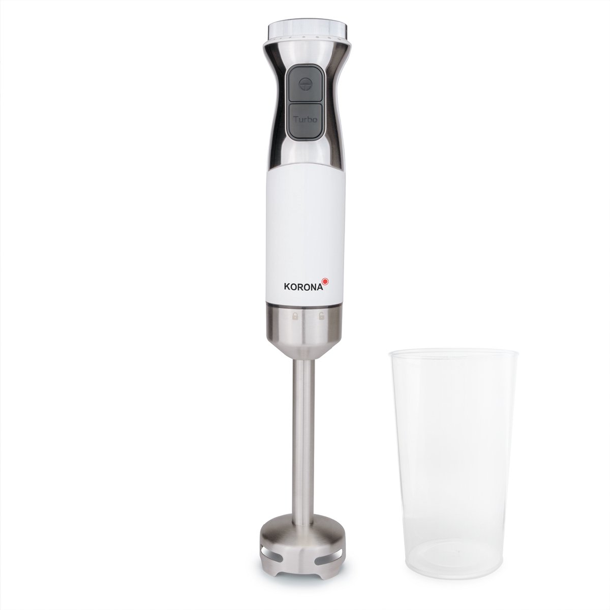 Korona 23530 Staafmixer traploze snelheidsregeling turbofunctie inclusief 700 ml mengbeker gehard roestvrijstalen mes BPA-vrij vermogen: 800 Watt