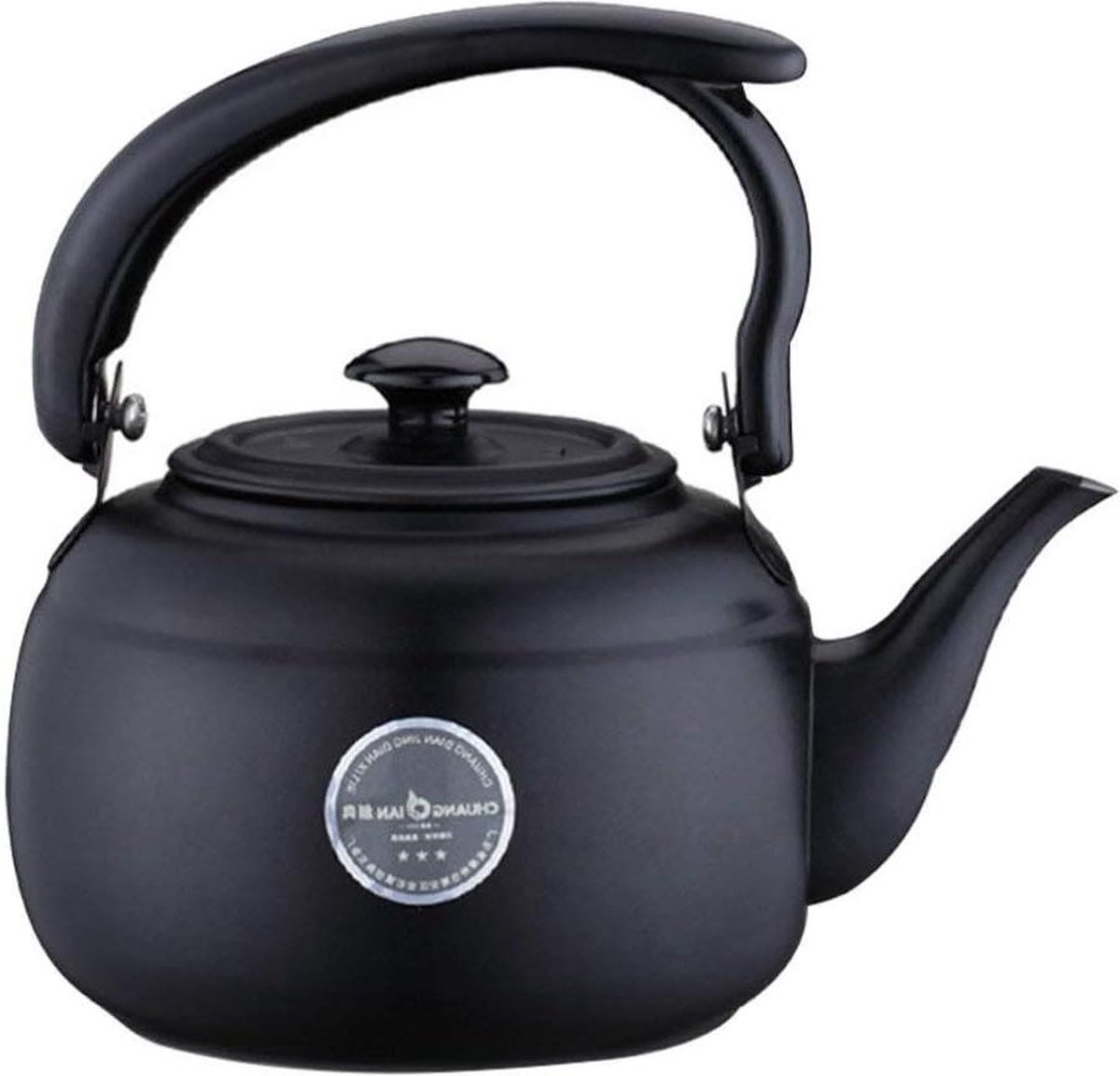 Stainless Steel Teapot Vintage 1L Water Kettle with Infuser and Handle Black Home Restaurant Kitchen Cookware Tea Lover Gift