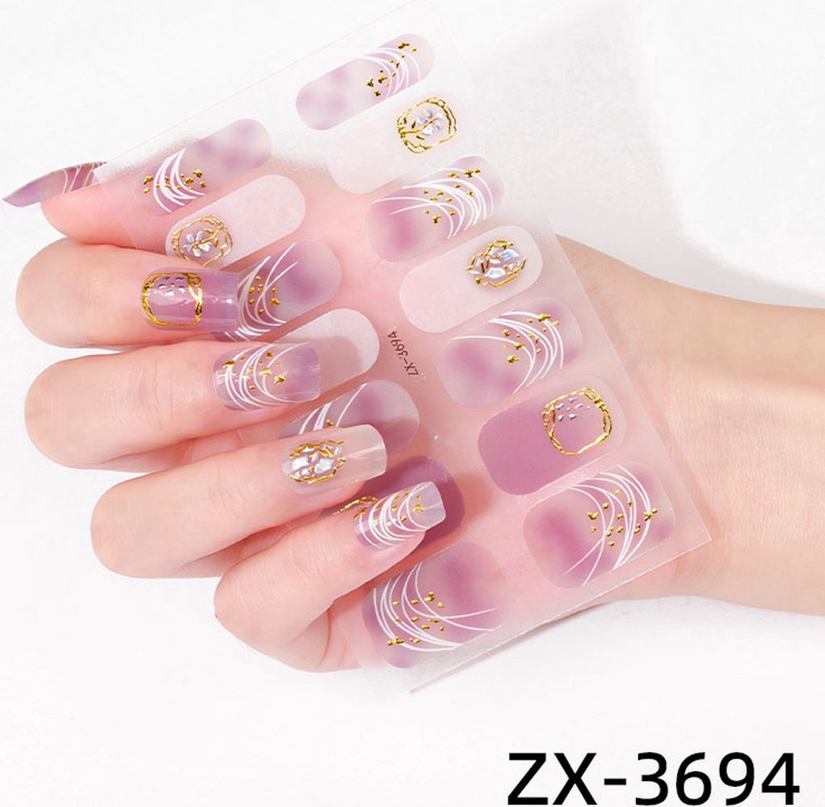Goedkoopste Prachtige nieuwe design NagelStickers Met Nagelvijlen/ 1 vel , 14 tips/ Manicure Nagel stickers / Nail stickers
