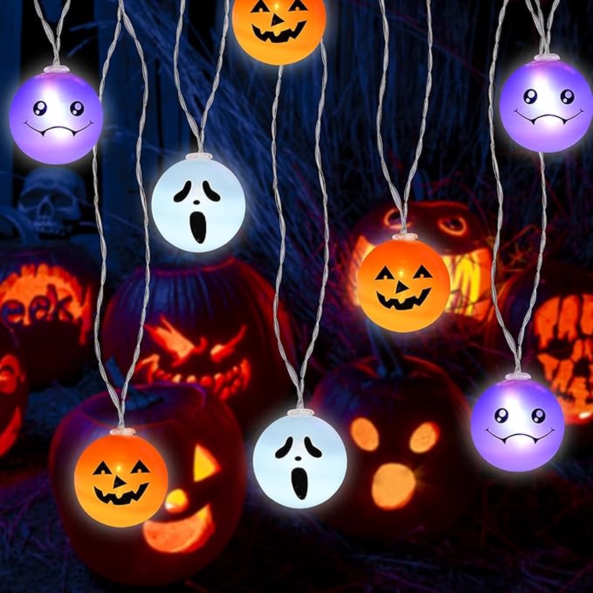 Equivera Halloween Decoratie - Halloween Versiering - Horror Versiering - voor Binnen en Buiten - Spin, Heks, Skelet, Pompoen en Spoken - 2024